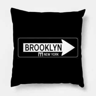 Brooklyn New York One Way Sign Pillow