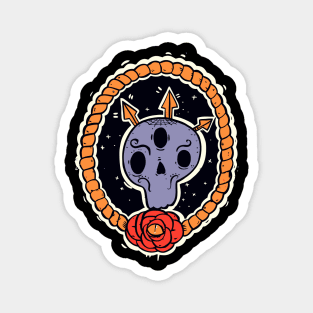 Halloween Purple Calavera Rose Skull Magnet