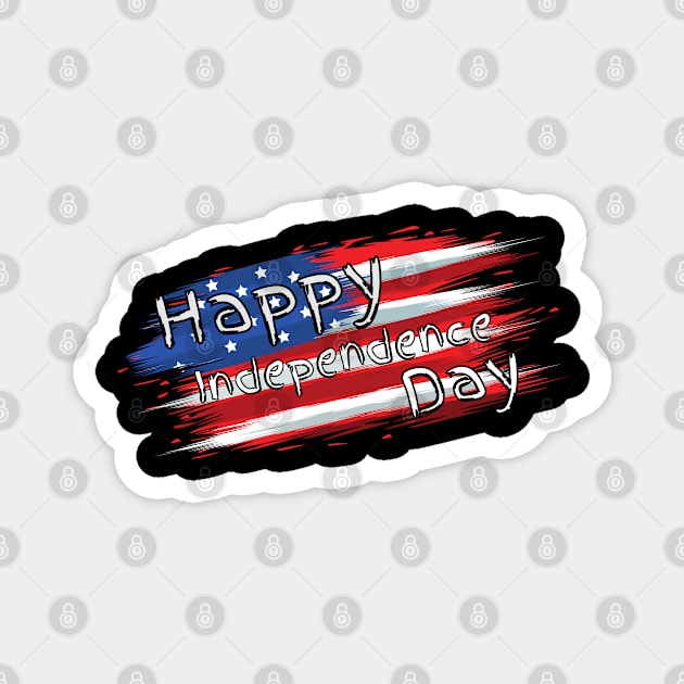 Happy Independence Day, July 4th United States of America Magnet by JK Mercha