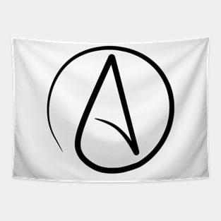 Atheist symbol in black Tapestry