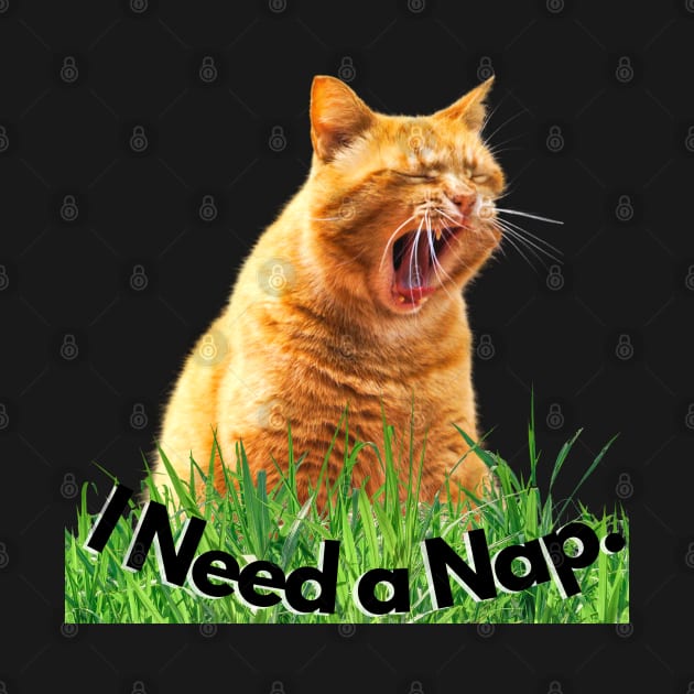 Sleepy Tired Orange Tabby Cat Yawning by EmoteYourself