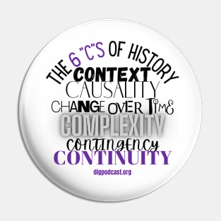 6 C's of History Light T Shirt Pin