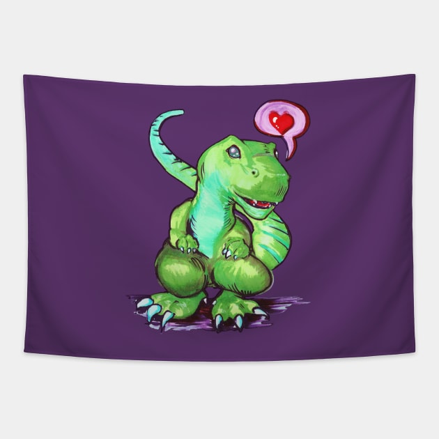 T-Rex Friend Tapestry by FishWithATopHat