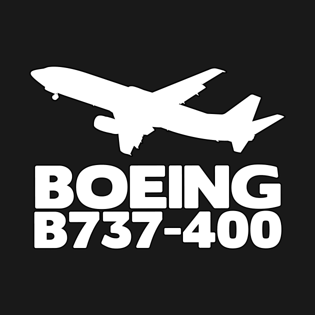 Boeing B737-400 Silhouette Print (White) by TheArtofFlying