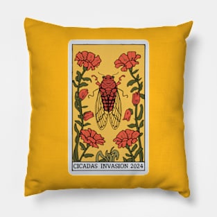 Cicadas Tarot Card Cicada Invasion 2024 Pillow