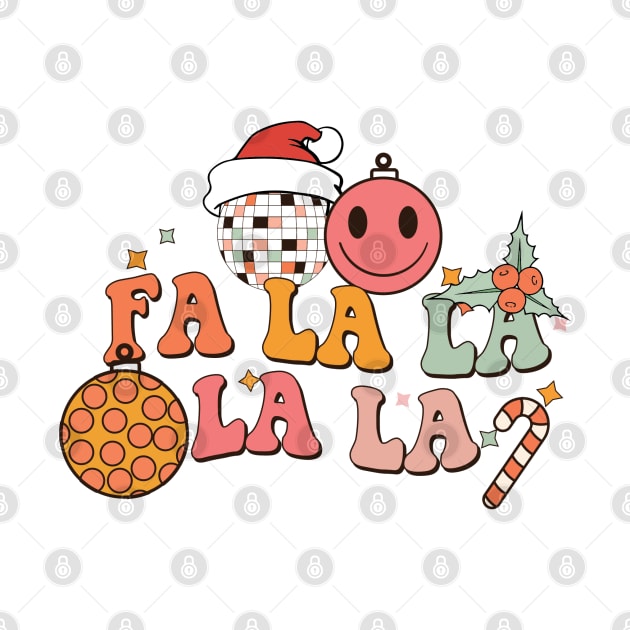 Groovy Fa La La La La Retro Disco Ball Santa Hat Ugly Christmas Sweater by BadDesignCo