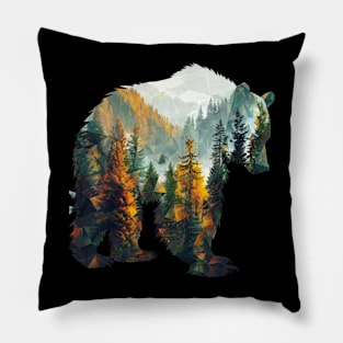 Rising With The Grizzly Bear Pillow