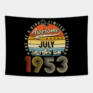 Awesome Since July 1953 Vintage 70th Birthday Tapestry