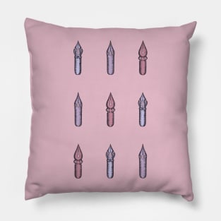 Nine Dip Pen Nibs (Dusty Rose Palette) Pillow