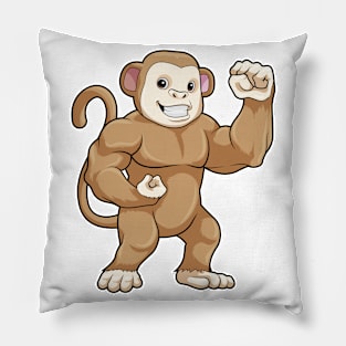 Monkey as Bodybuilder at Bodybuilding Pillow