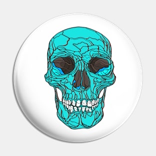 Light bluish green skull Pin