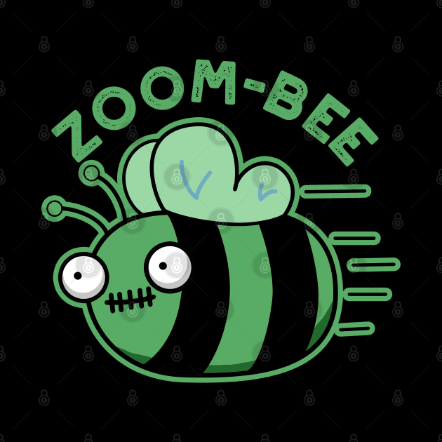 Zoom-bee Cute Halloween Zombie Bee Pun by punnybone