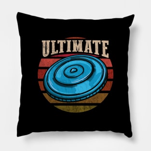 Vintage Retro Frolf Ultimate Frisbee Disc Golf T-shirt Pillow