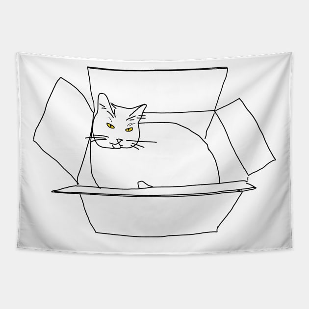 Cat in a box Tapestry by HFGJewels