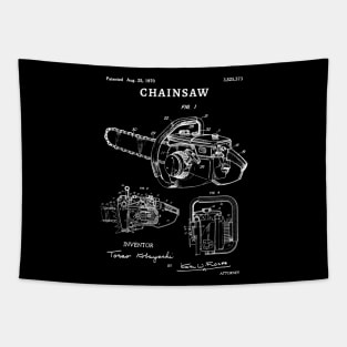 Chainsaw Patent Art 1970 Chainsaw lover gift Tapestry