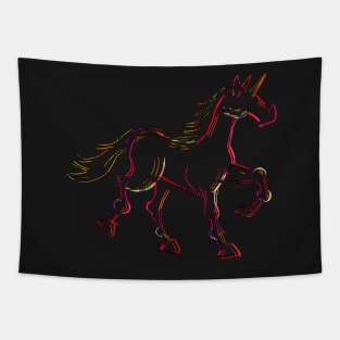 Neon Pink Unicorn Tapestry