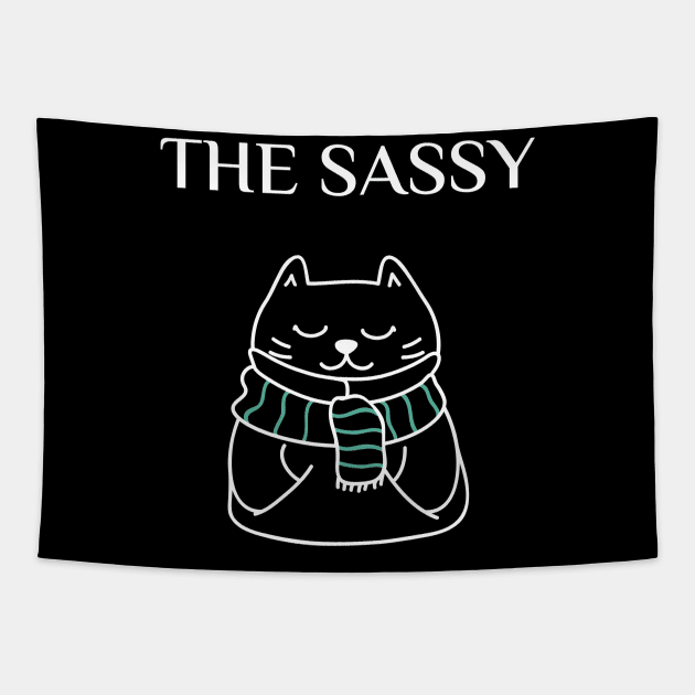 funny matching family cat design, the sassy Tapestry by the christmas shop