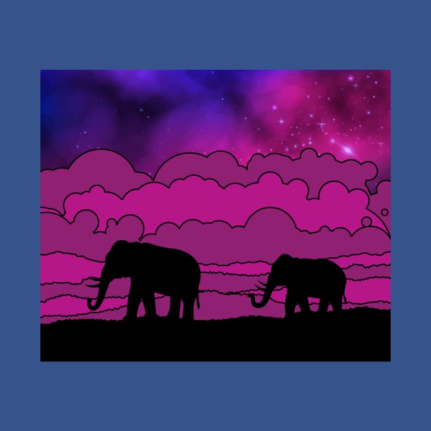 Retro Vintage Sunset Africa At Night by flofin