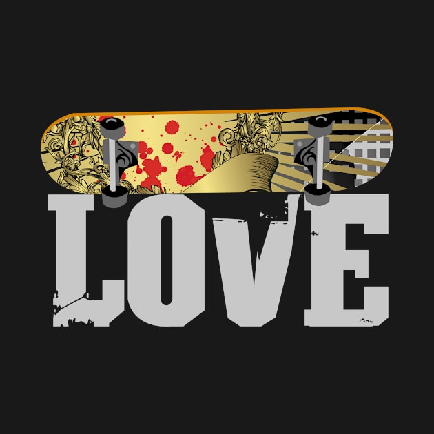 Skateboard Love | Skateboarder Gift Skating by DesignatedDesigner