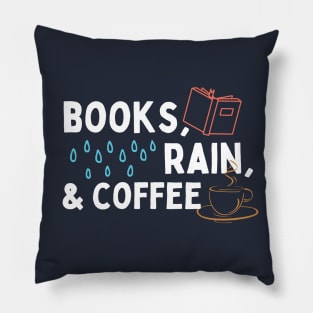 Books, Rain & Coffee Pillow