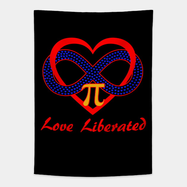 Polyamory Infinity Heart Love Liberated Tapestry by Mindseye222