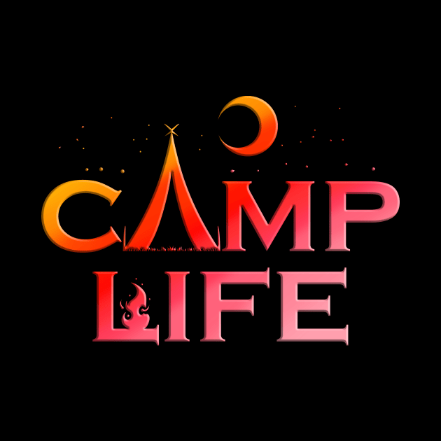 Logo Camp Life In The Night On Camping by SinBle