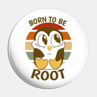 Linux Penguin Root Admin Geek Programmer Coder Developer Cute Retro Pin