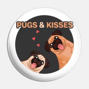 Pugs and Kisses Cartoon Pin