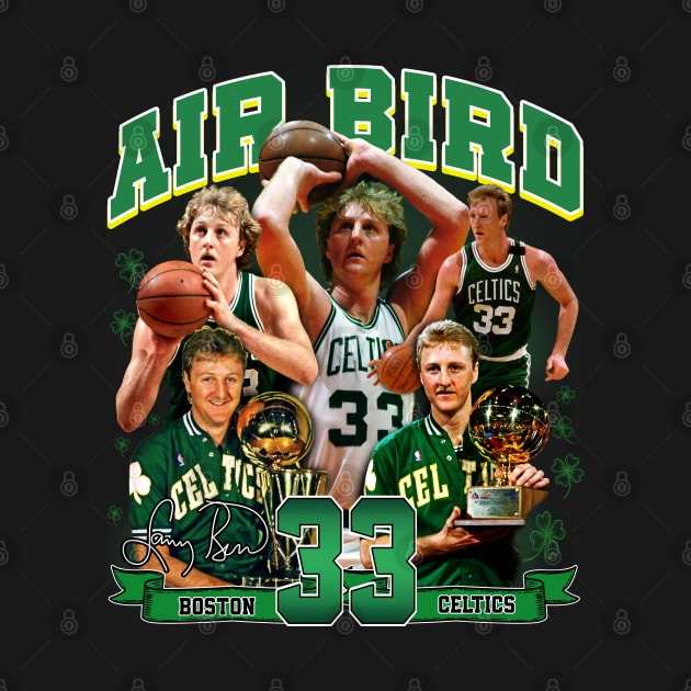 Larry Bird Legend Air Bird Basketball Signature Vintage Retro 80s 90s Bootleg Rap Style by CarDE