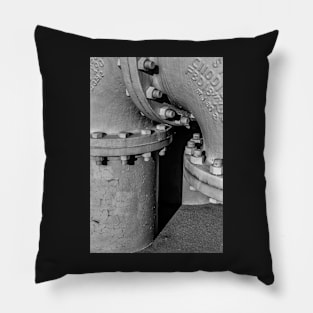 Industrial Pipe in Black and White Pillow