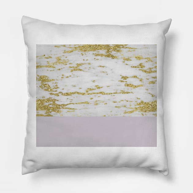 Faraldi gold marble and smokey lilac Pillow by marbleco