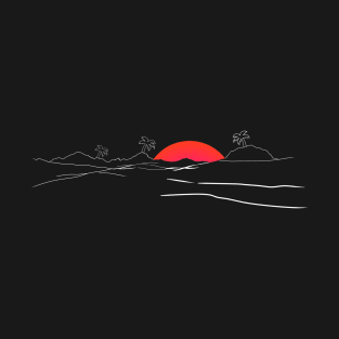 Sunset on the beach (for dark colour backgrounds) T-Shirt