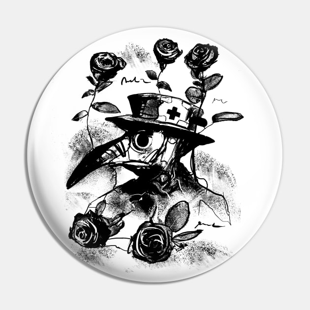 Medieval Plague Doctor - Black Death Roses Bird Mask (SCP 049) Pin by Area31Studios