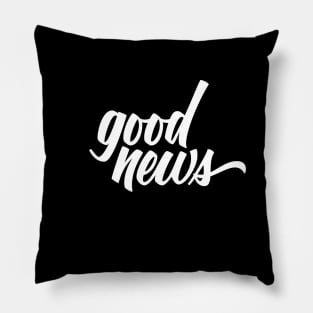 Good News Hand-lettered Design Pillow