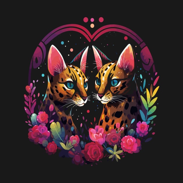 Serval Couple Valentine by JH Mart
