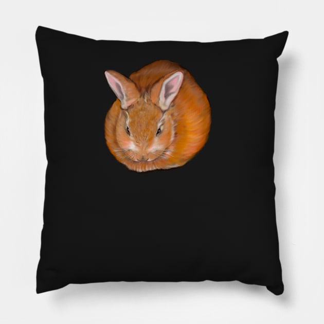 bunny rabbit cute baby ginger bunny rabbit Pillow by Artonmytee