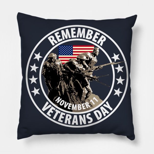 Remember Veterans Day Pillow by cartogram