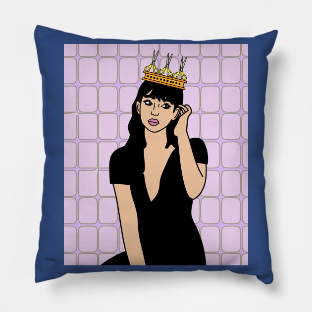 Styling Queen Hair Stylist Beautician Pillow by flofin