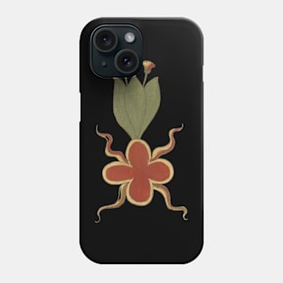 Red Flower Herbal Medieval Plant Lover Romantic Spiritual Art Phone Case