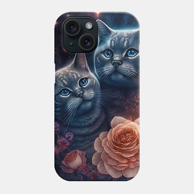 British Shorthair Galactic Art Phone Case by Enchanted Reverie