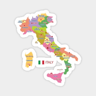 Administrative map of Italy Magnet