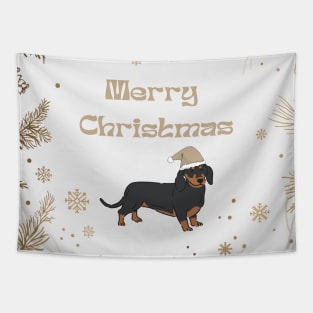 Merry Christmas Santa Dachshund Dog Tapestry