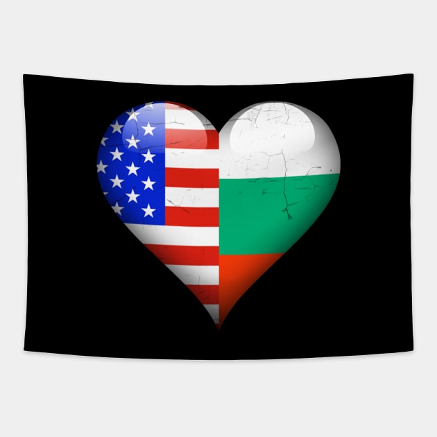 Half American Half Bulgarian - Gift for Bulgarian From Bulgaria Tapestry by Country Flags