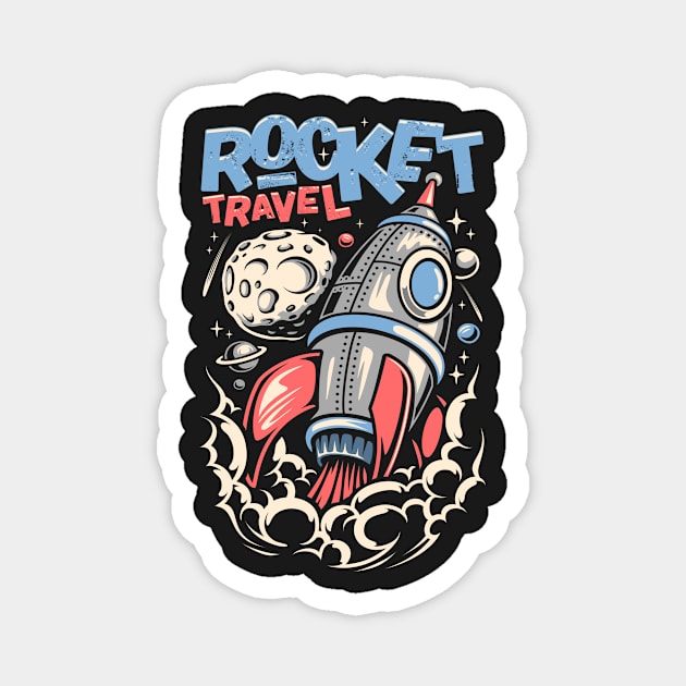 Rocket Travel Magnet by D3monic