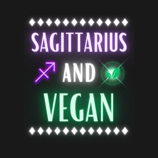 Sagittarius and Vegan Retro Style Neon T-Shirt