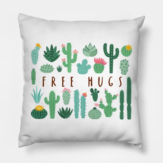 Free Hugs - Cacti Collection Pillow by Plantitas