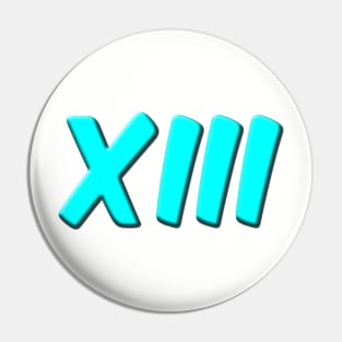 LOGO BLUE XIII number 13 Pin