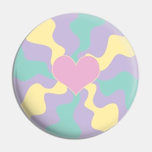 Heart - Pastel Pink, Yellow, Purple and Green Pin