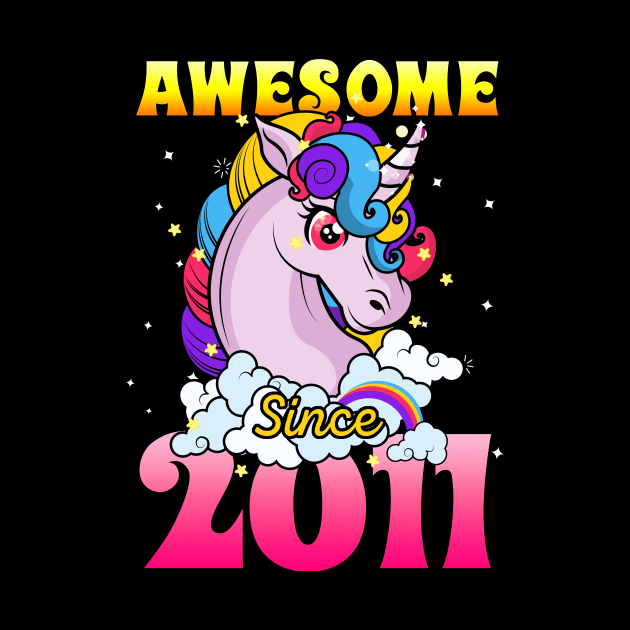 Funny Awesome Unicorn Since 2011 Cute Gift by saugiohoc994