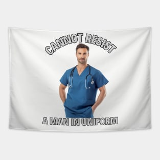 Man in Uniform Scrubs Tapestry